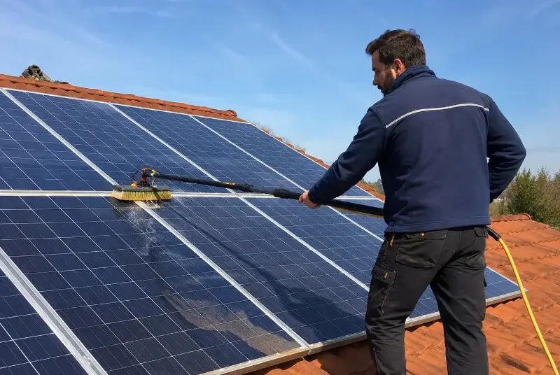 Nettoyage et entretien de panneaux solaires au Vanneau-Irleau